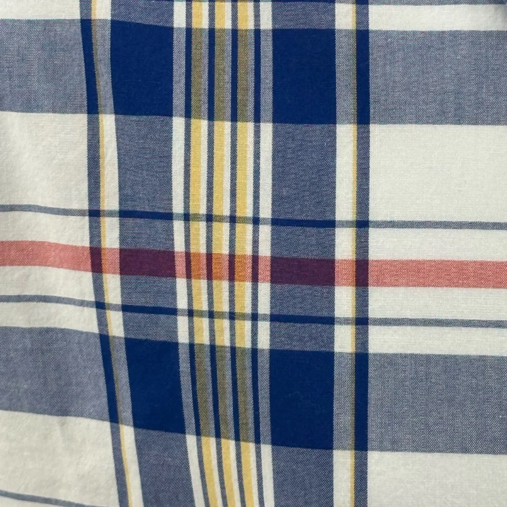 J Crew “Flex Washed” Slim Untucked Blue Plaid Button Down LS Shirt Men’s Large L
